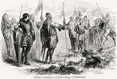 Meeting of Stephen of Blois (c.1097-1154) and Prince Henry of Anjou (1133-89) at Wallingford by English School